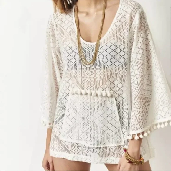Anthropologie Corey Lynn Calter Pom Pom Cover Up - Picture 2 of 4